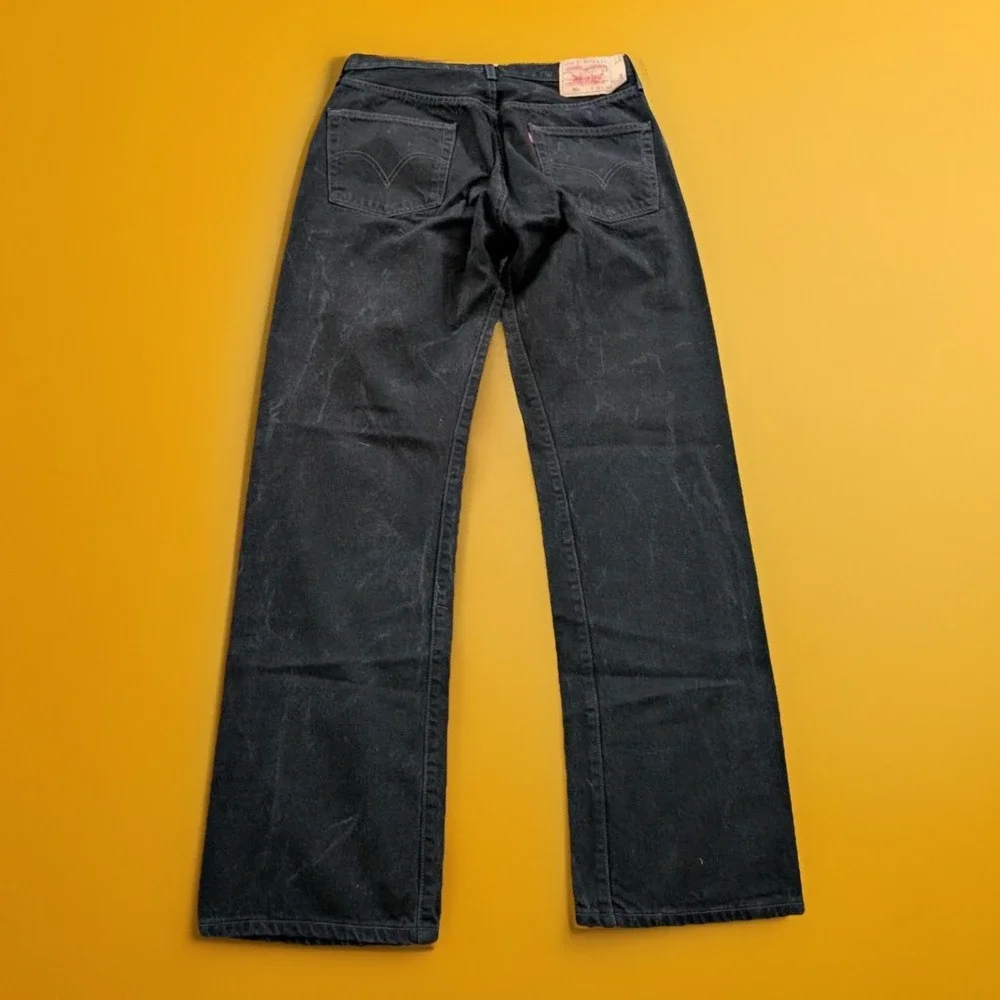 Levi's 501 Jeans Black Denim Mens 34x33 (Tag‎ 36x34) Mexico Made Y2K Button Fly